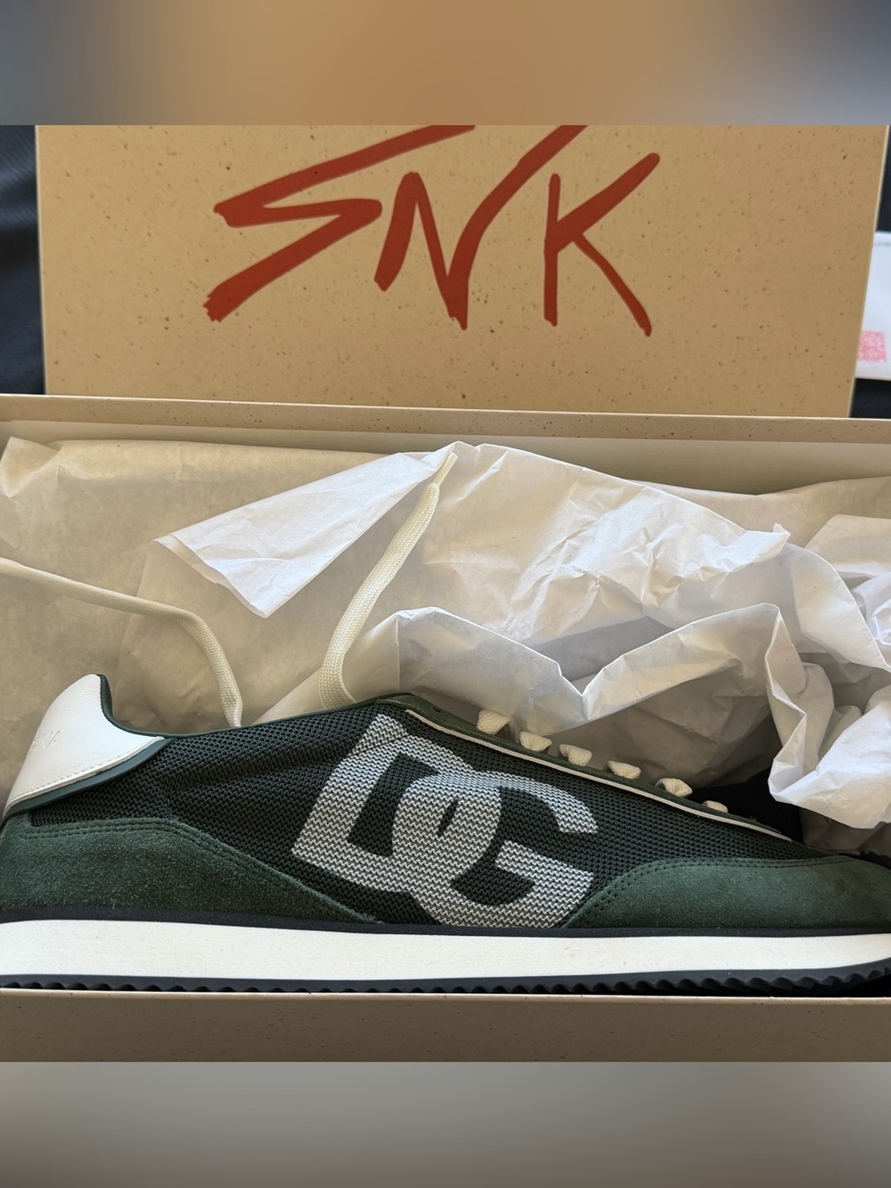 Dolce & Gabbana Men's DG Cushion Green and White Logo Sneakers